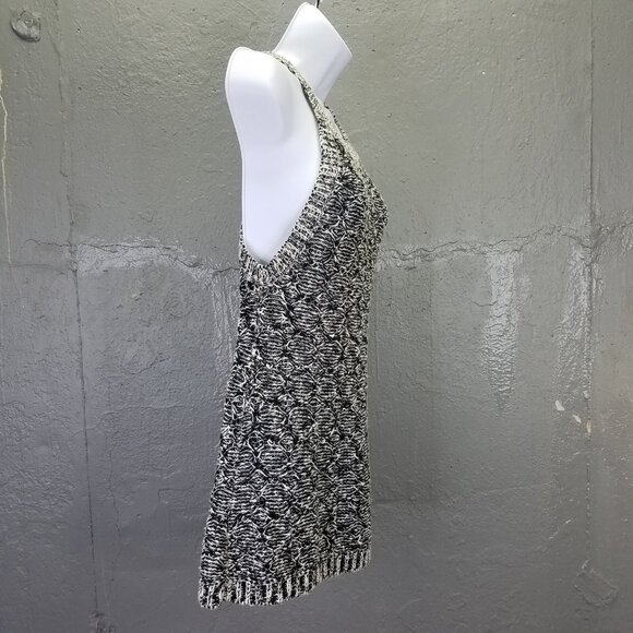 Moth Anthropologie Sweater Tank Womens S Debussy Marled Chunky Knit Black White - Picture 4 of 13